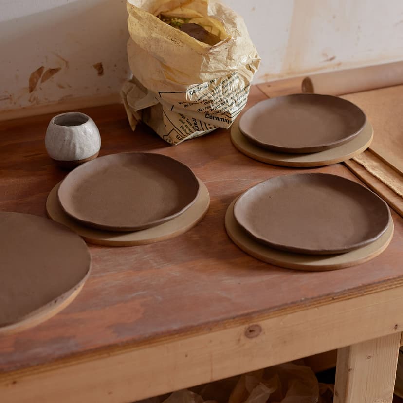 Pottery making process showing hands-on ceramic work and craftsmanship at Apple&Pear Studio